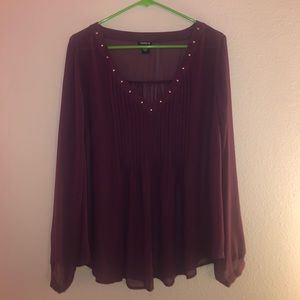 Torrid Burgundy see through Blouse